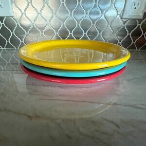 Set Of 3 Fiesta Ware 9" Luncheon Plates Fiestaware Rainbow